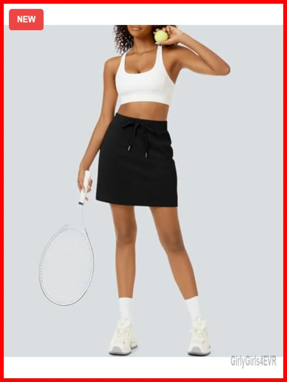 Women's High Waisted Mini Skort with Pockets Drawstring Athletic